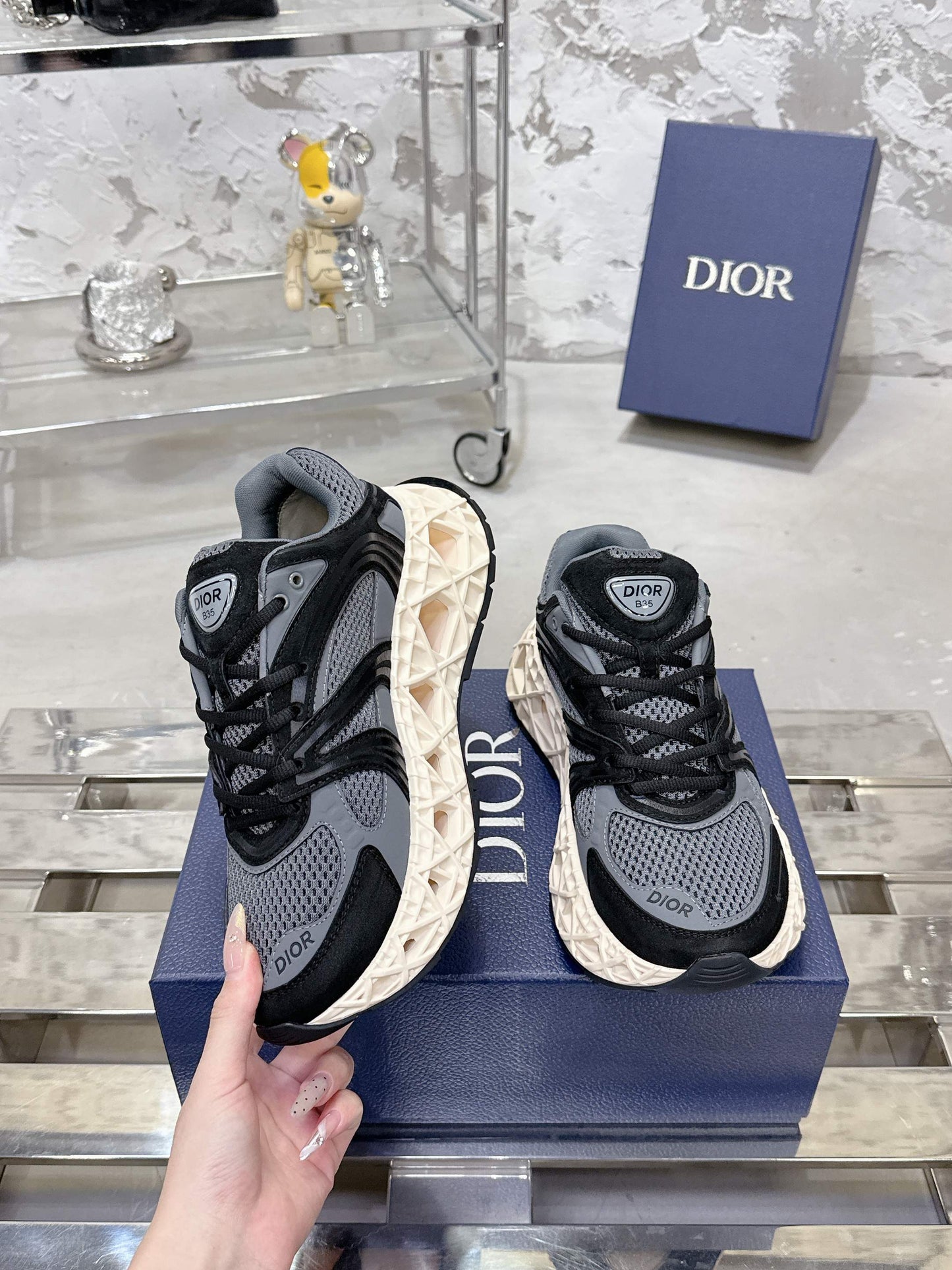 CD 26s Sneaker Grey Black Mesh Suede 905050