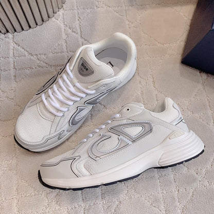 CD B30 Sneaker Milky Beige Mix Grey Black Polyester Mesh Fabric And Calfskin