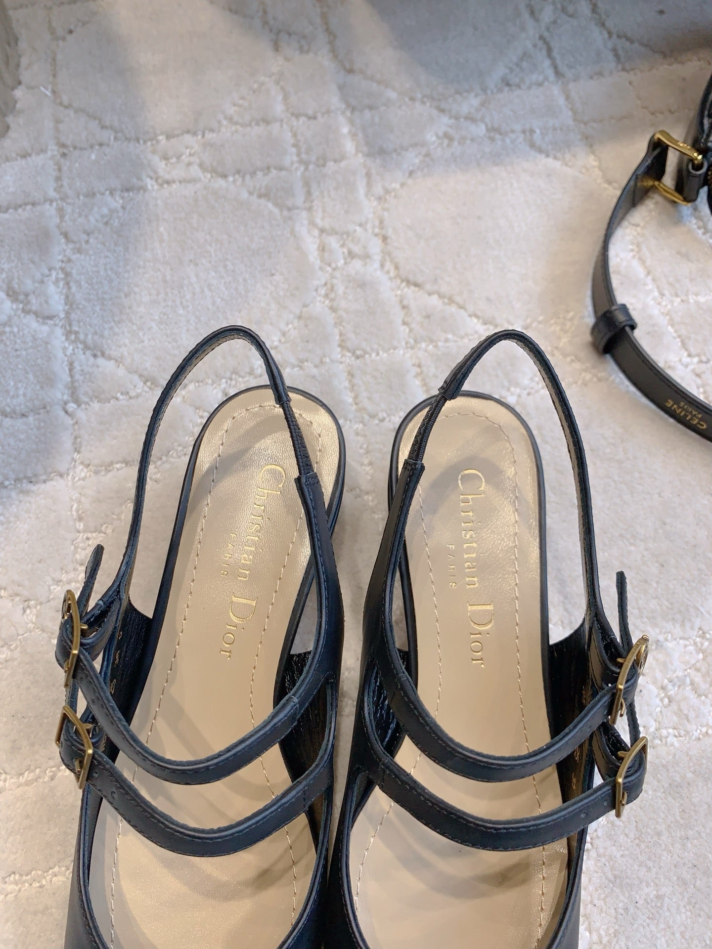 CD Chérie Slingback Pump 5cm Black Leather 615467