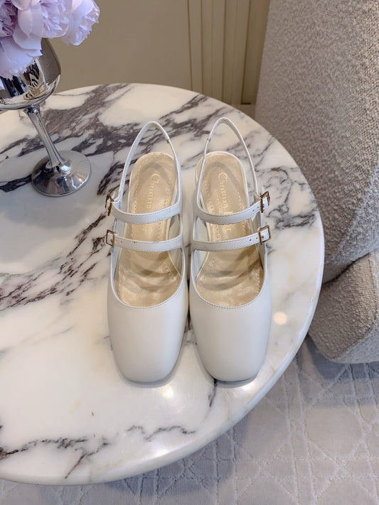 CD Chérie Slingback Pump 5cm White Leather 615468