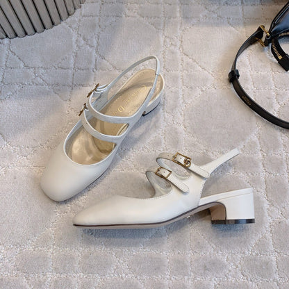 CD Chérie Slingback Pump 5cm White Leather 615468