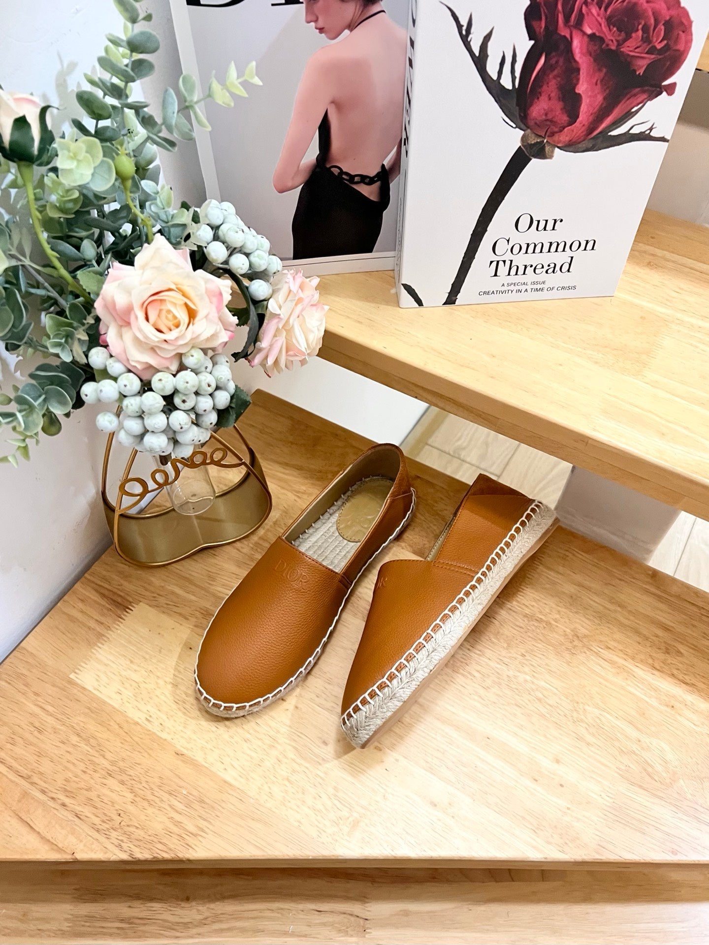 CD Paradise Espadrilles Tan Brown Grain Cowhide 692264