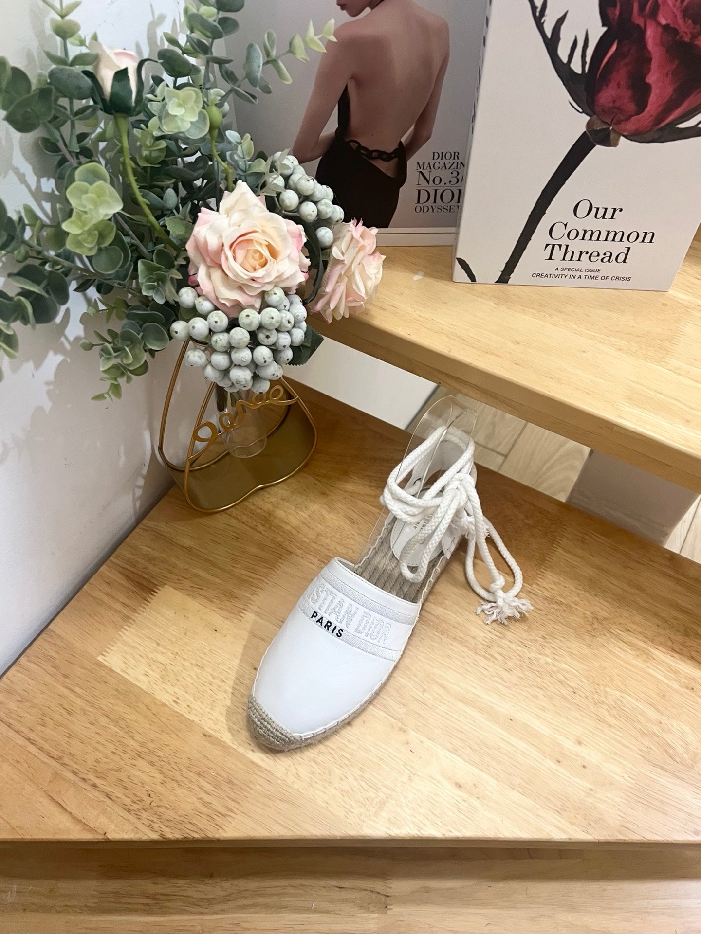 CD FW26 Sandals White Sheepskin 692255