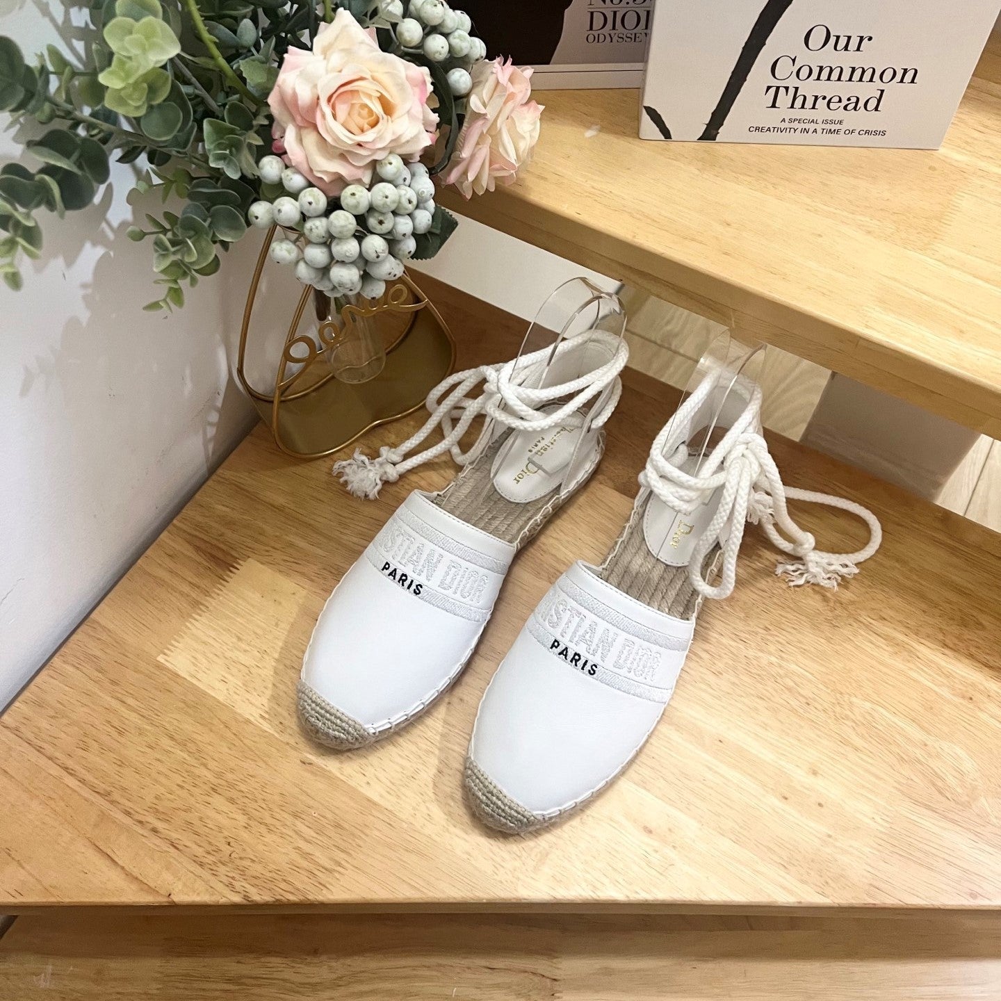 CD FW26 Sandals White Sheepskin 692255
