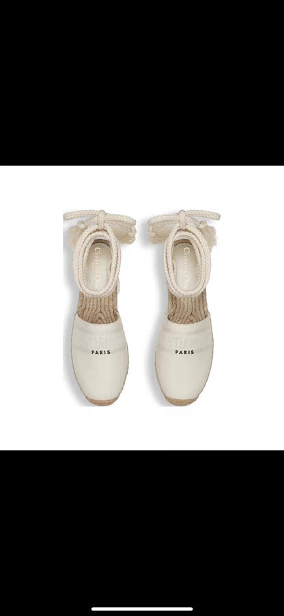 CD FW26 Espadrilles Ivory Sheepskin 692261