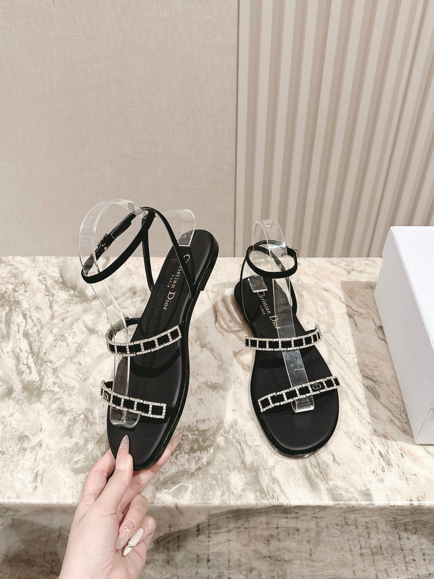 CD Diorissime Sandal Black Lambskin  483070
