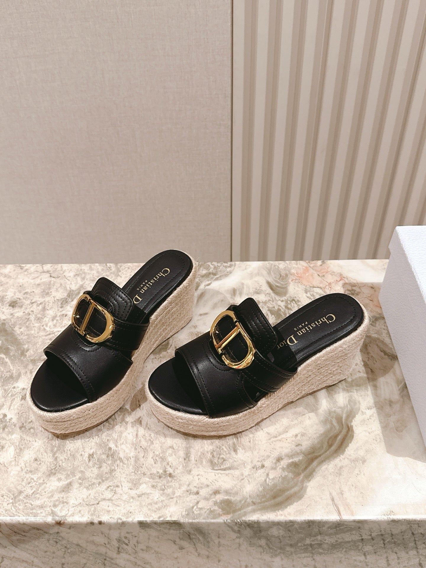 CD 30 Montaigne Wedge Slide 85mm  Lambskin 483076