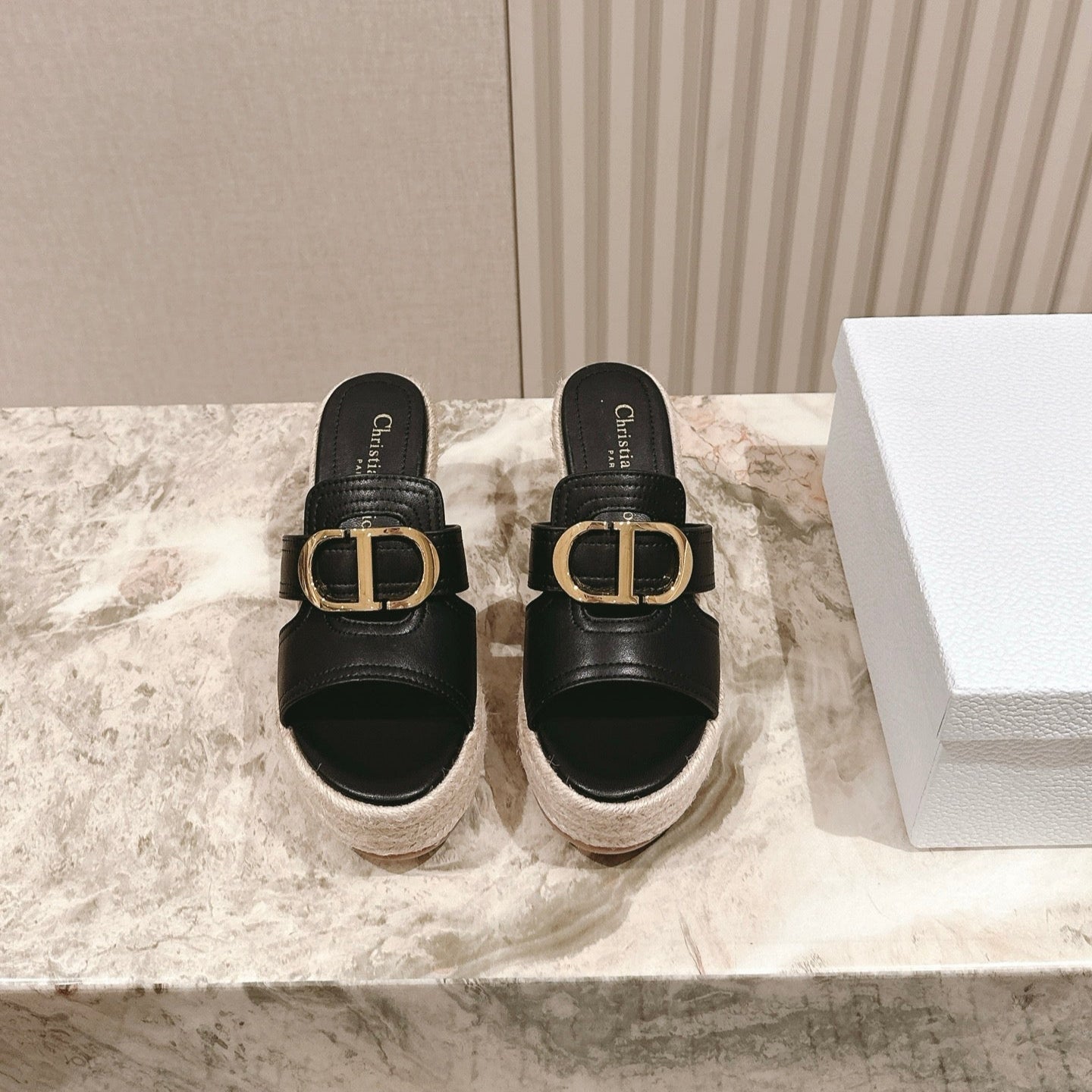 CD 30 Montaigne Wedge Slide 85mm  Lambskin 483076