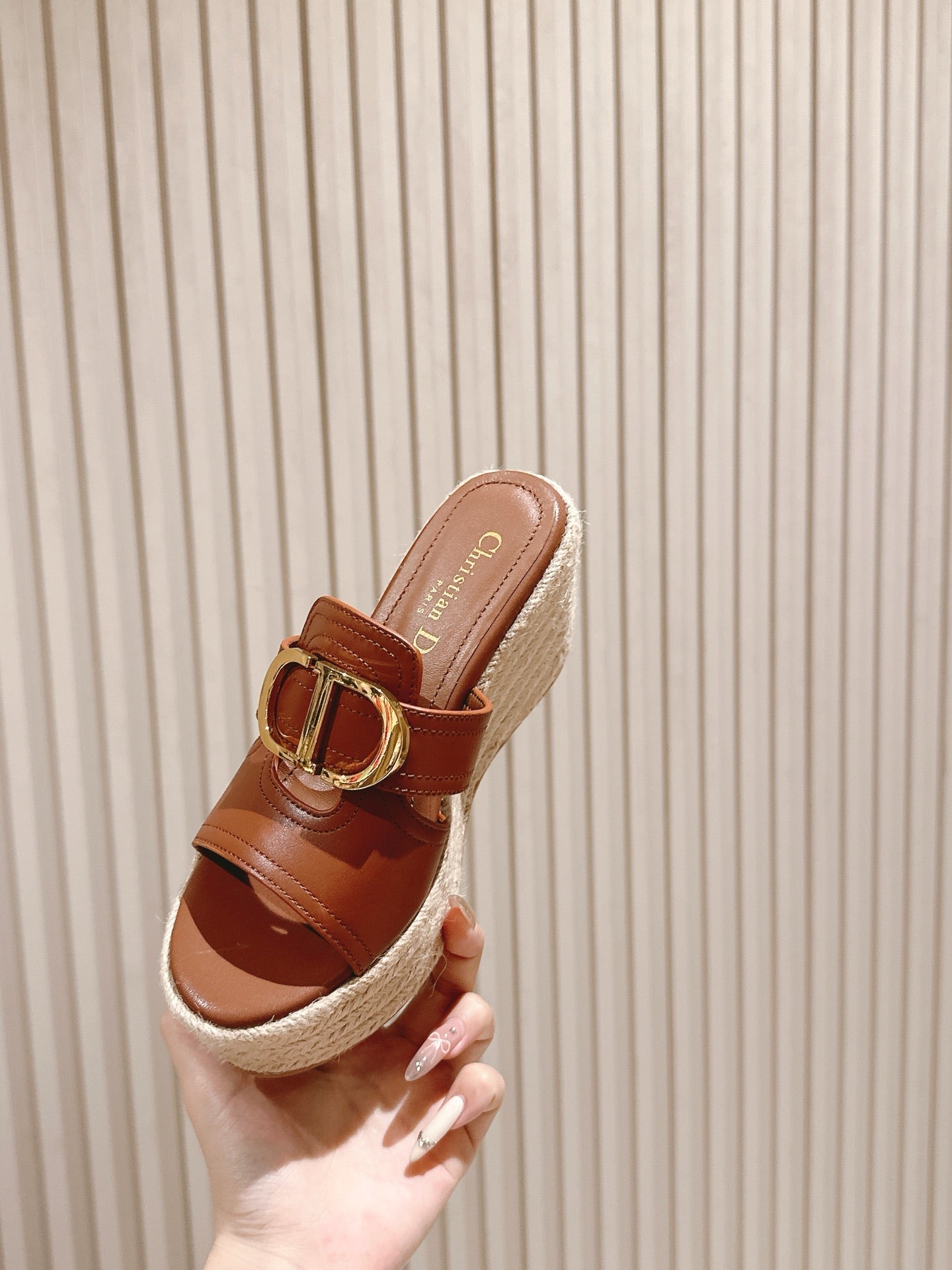 CD 30 Montaigne Wedge Slide 85mm  Lambskin 483076