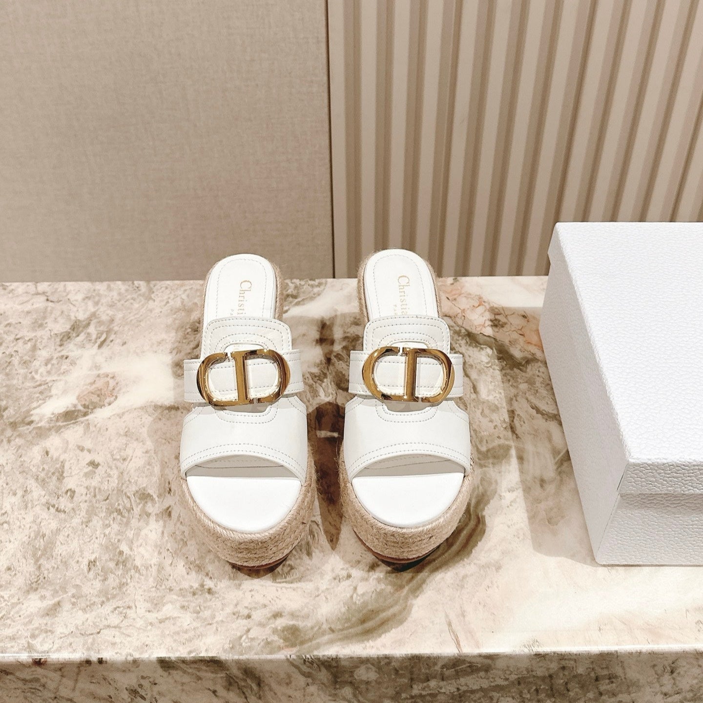 CD 30 Montaigne Wedge Slide 85mm  Lambskin 483076