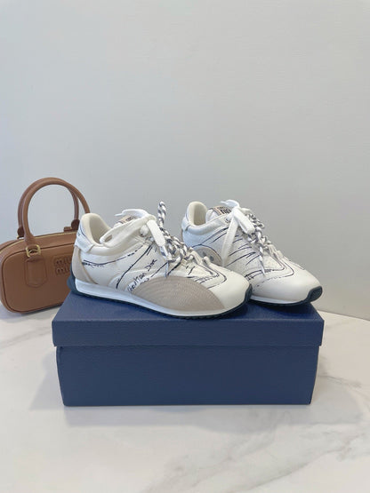 CD 26s D-Sketch Sneakers White Taupe Suede Lambskin 908096
