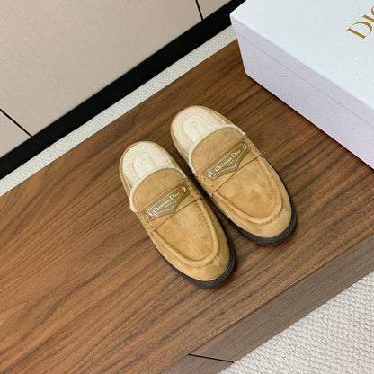 CD Dior Boy Mule Beige Suede Goatskin