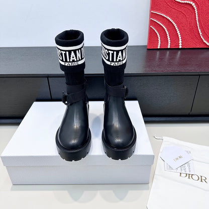 CD 26s D-Major Ankle Boot In Black Calfskin And Wool