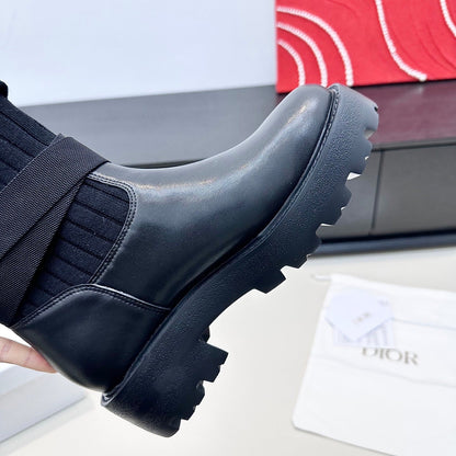 CD 26s D-Major Ankle Boot In Black Calfskin And Wool