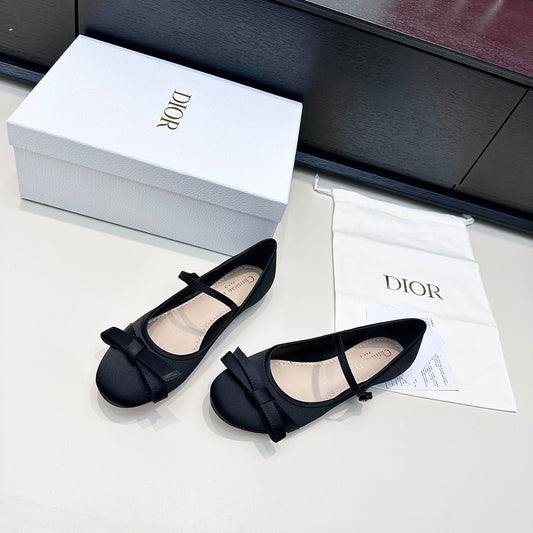 CD 26s Dior Ballet Pump Black Satin 622211