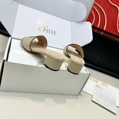 CD Médaillon Slide 4.5cm Cream Brown Denim 899860