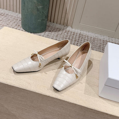 CD Muse Pump 4cm White Crocodile-Printed Calfskin 694198