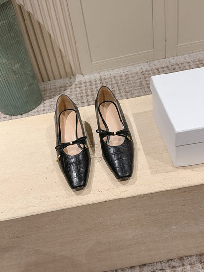 CD Muse Pump 4cm Black Crocodile-Printed Calfskin 694200