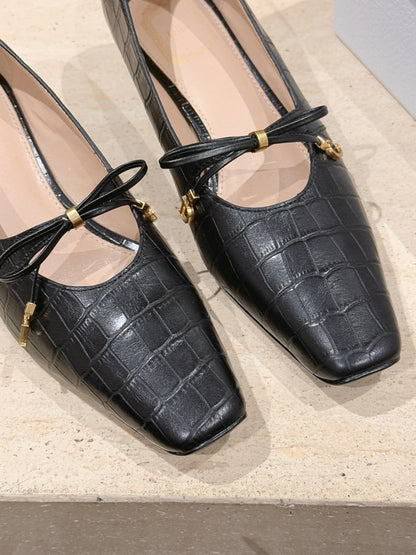CD Muse Pump 4cm Black Crocodile-Printed Calfskin 694200