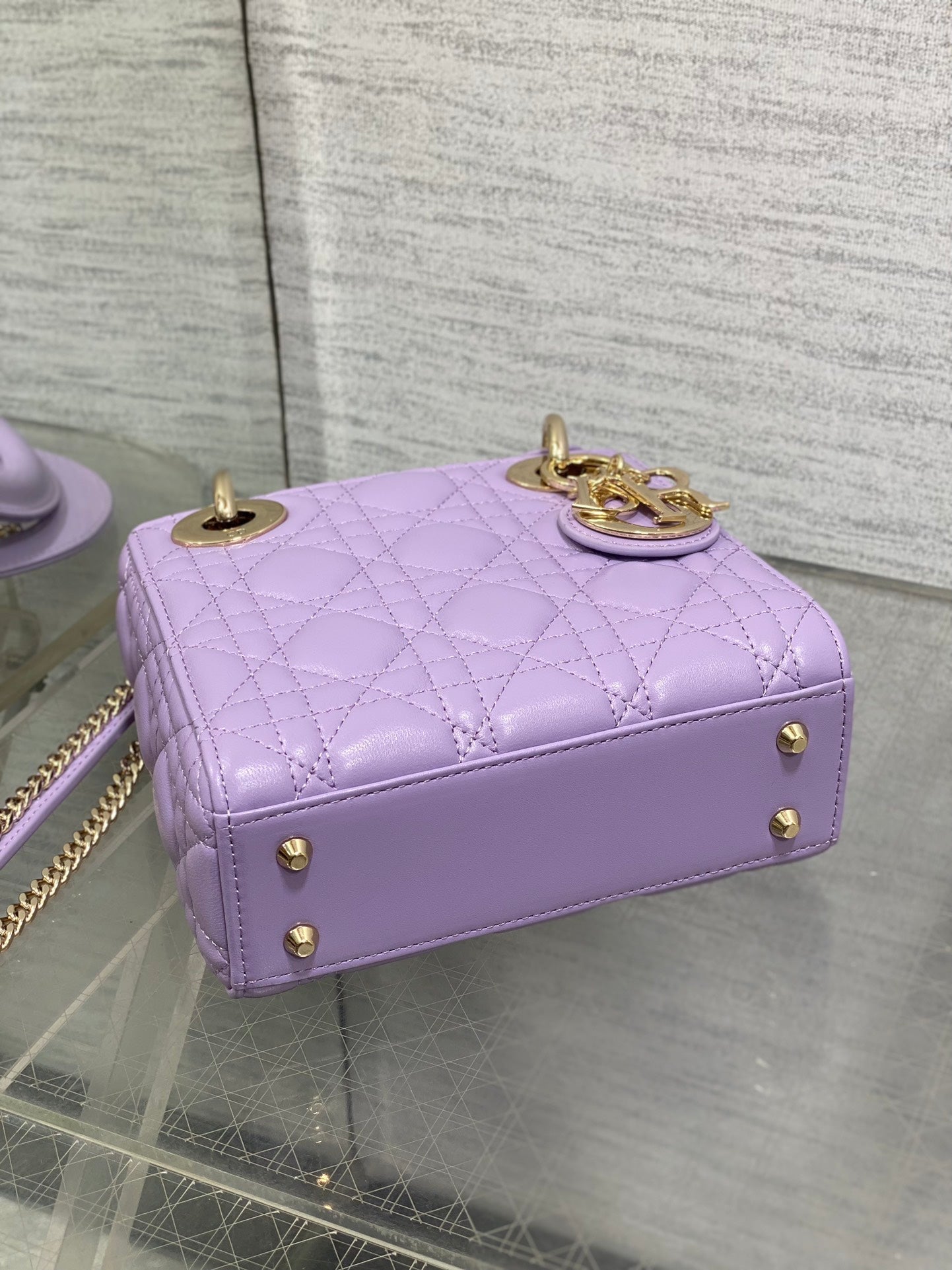 Dior 2026 Mini Lady Dior Bag Purple Lambskin 247396