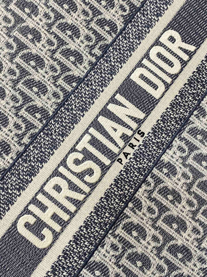 CD Medium Dior Book Tote Light Blue Denim Oblique Jacquard