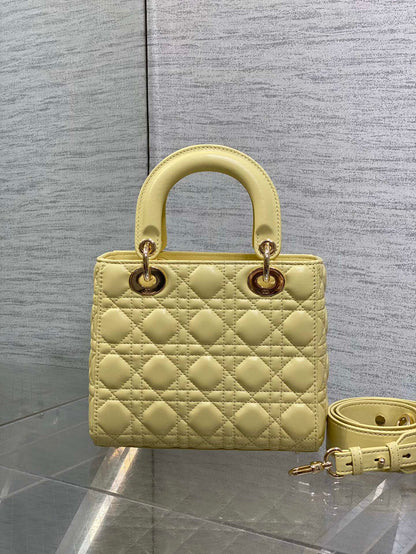 Dior 2026 Mini Lady Dior Bag Yellow Lambskin 270903