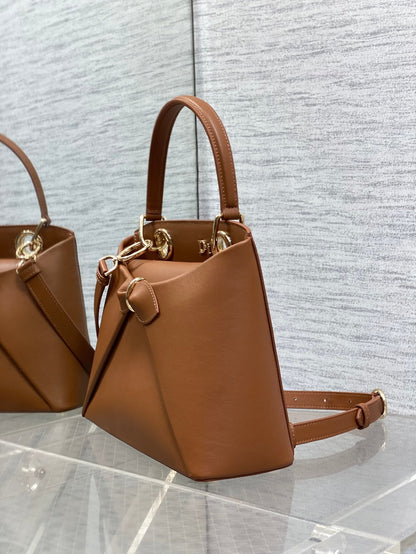 CD 26SS Bow-Adorned Bag Brown Calfskin 272511