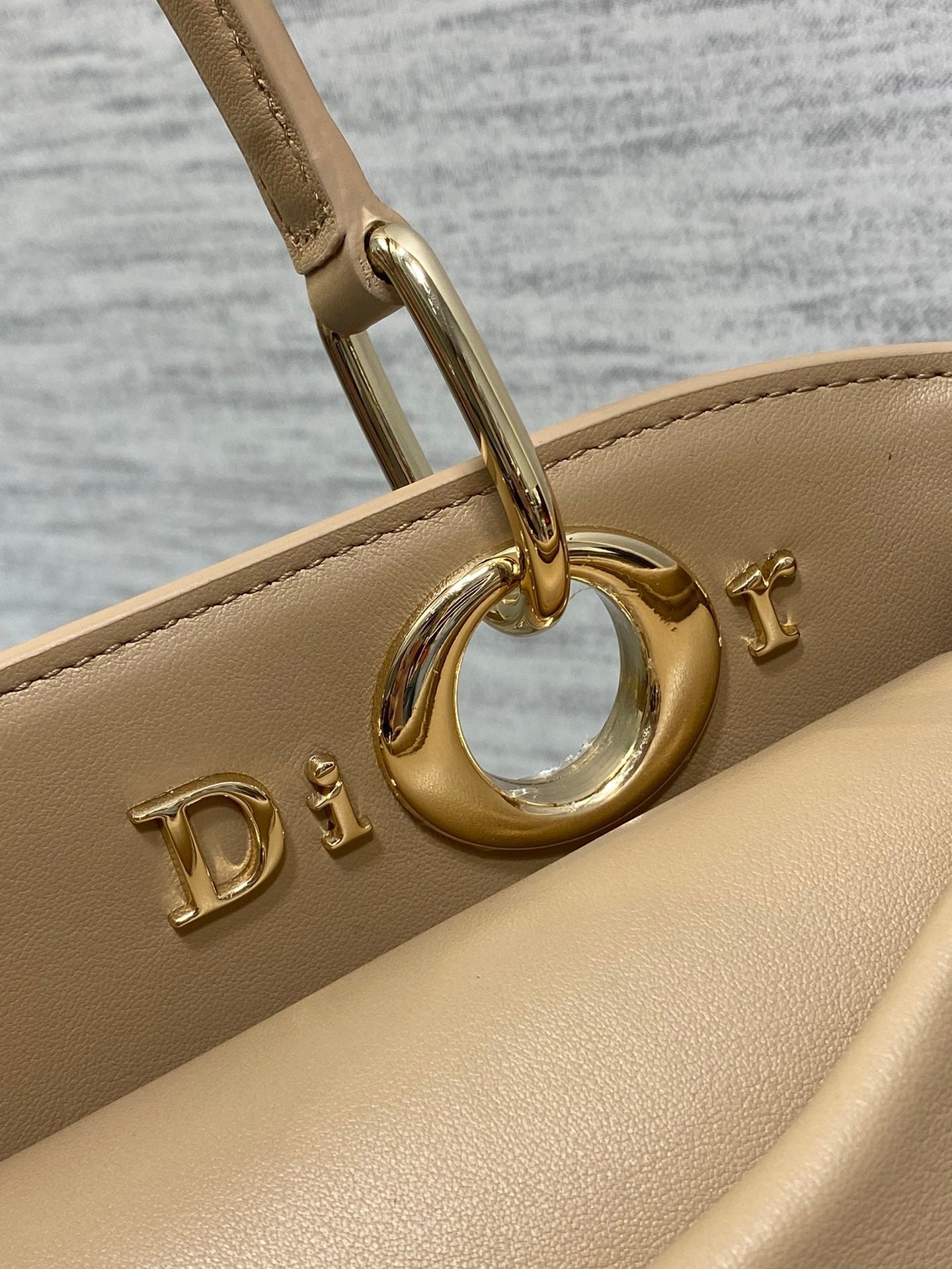 CD 26SS Bow-Adorned Bag Khaki Brown Calfskin 272513