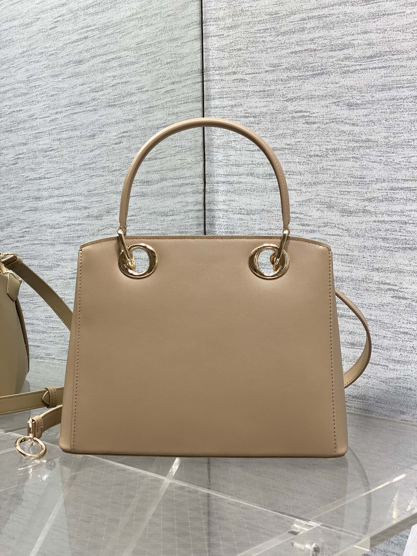 CD 26SS Bow-Adorned Bag Khaki Brown Calfskin 272513