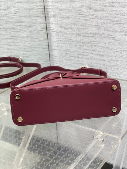 CD 26SS Bow-Adorned Bag Burgundy Calfskin 272517