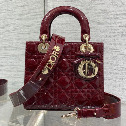 CD 2026 Bow Lady Dior 20cm Red Patent Leather 289215