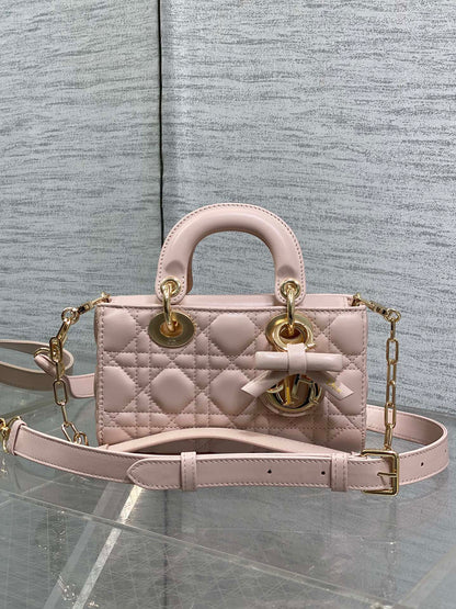 Dior 2026 Bow D-Joy Micro Bag Power Pink Lambskin 284125