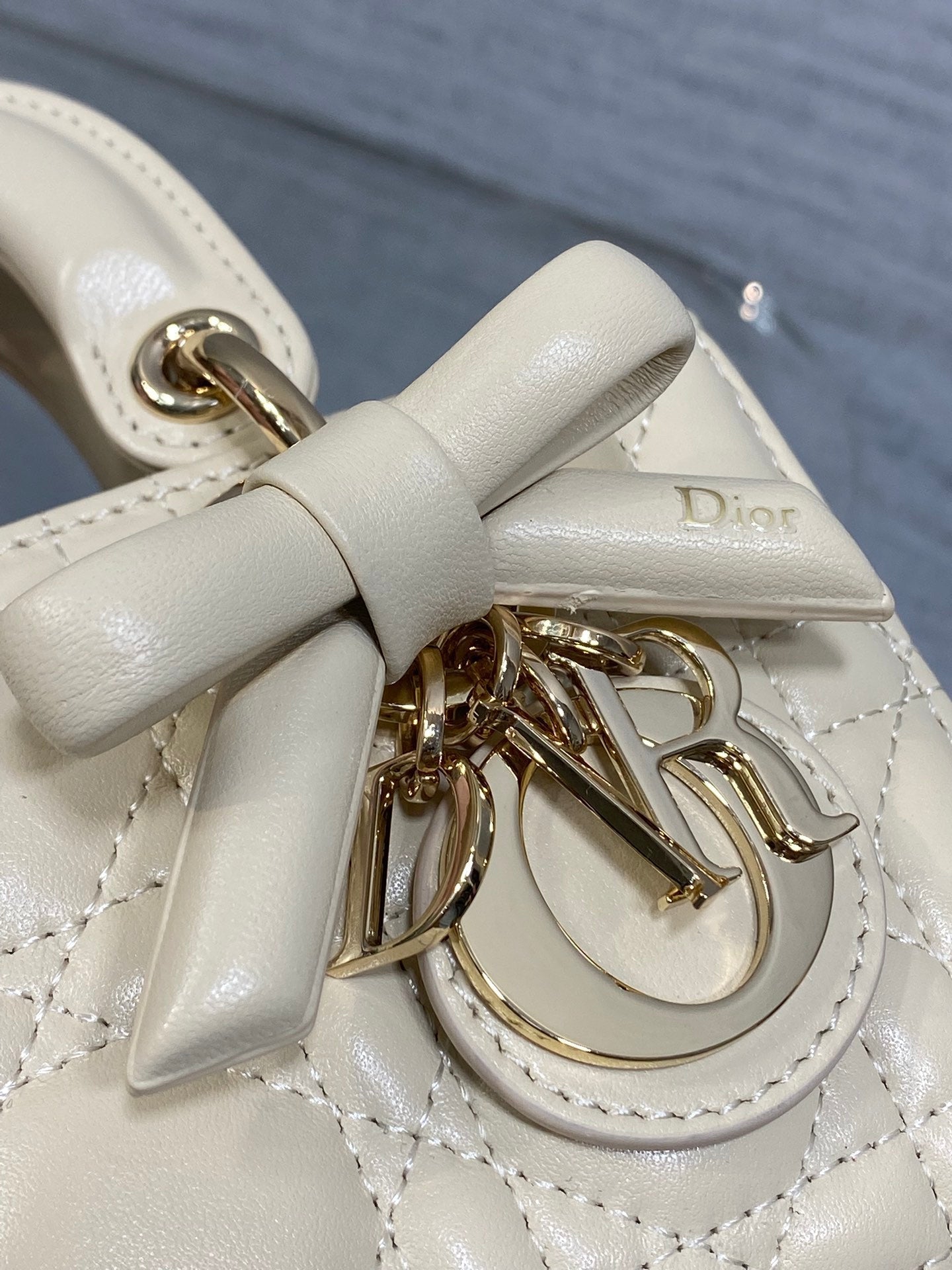Dior 2026 Bow D-Joy Micro Bag Beige Lambskin 284115