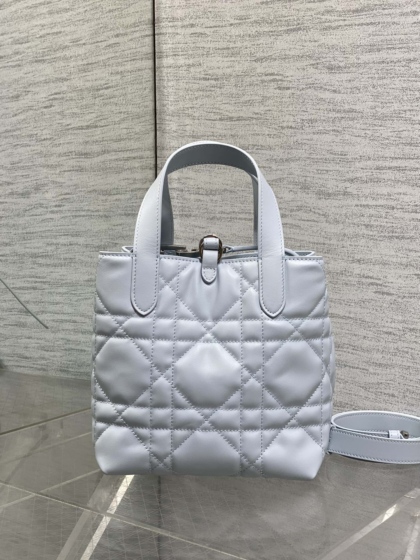 Dior 2026 Toujours Bag 18cm Glacier Blue Calfskin 284152