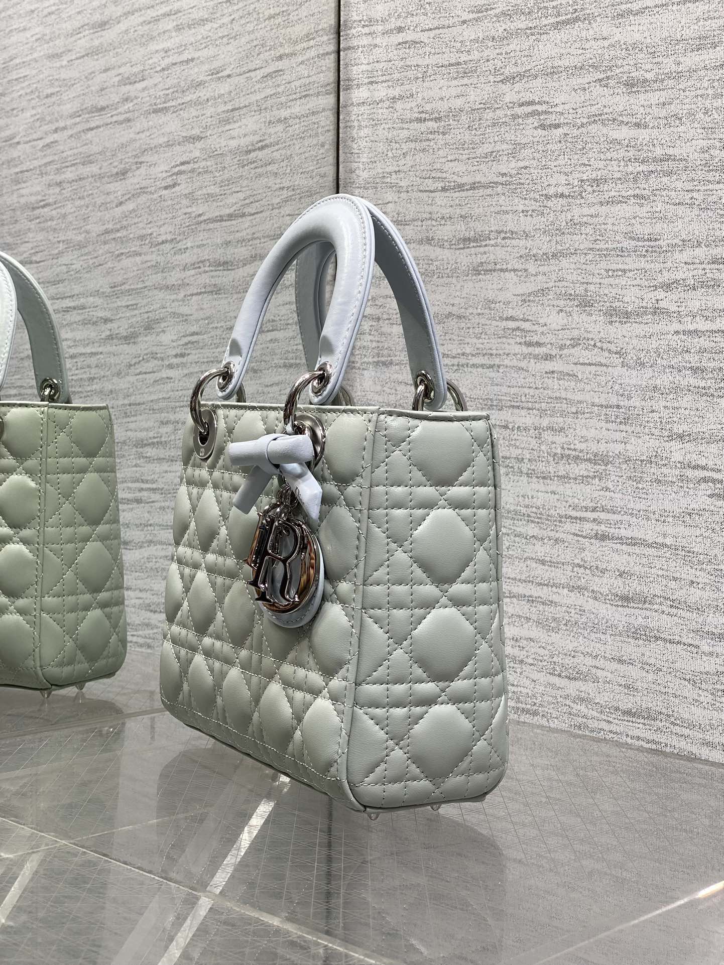 Dior 2026 Lady Dior Bag Grey Charcoal Lambskin 286579
