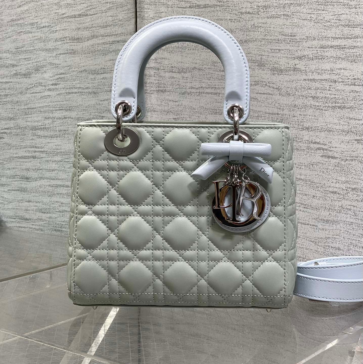Dior 2026 Lady Dior Bag Grey Charcoal Lambskin 286579