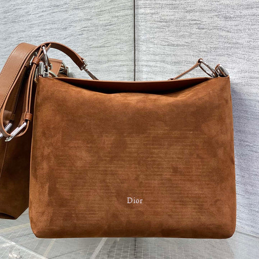 Dior Medium Diorly Bag Brown Suede 286586