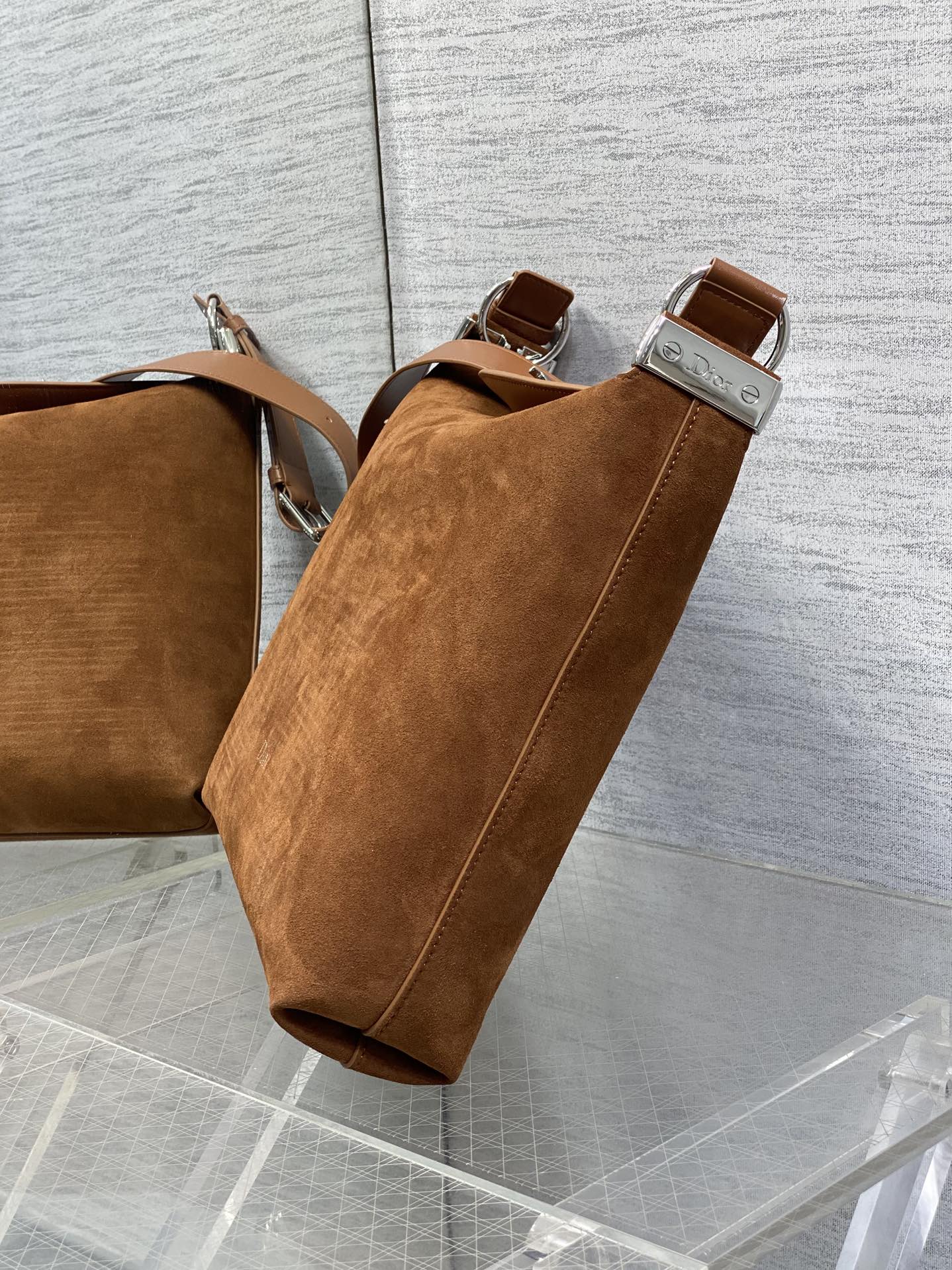 Dior Medium Diorly Bag Brown Suede 286586