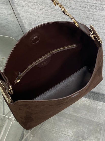 Dior Medium Diorly Bag Coffee Suede 286588
