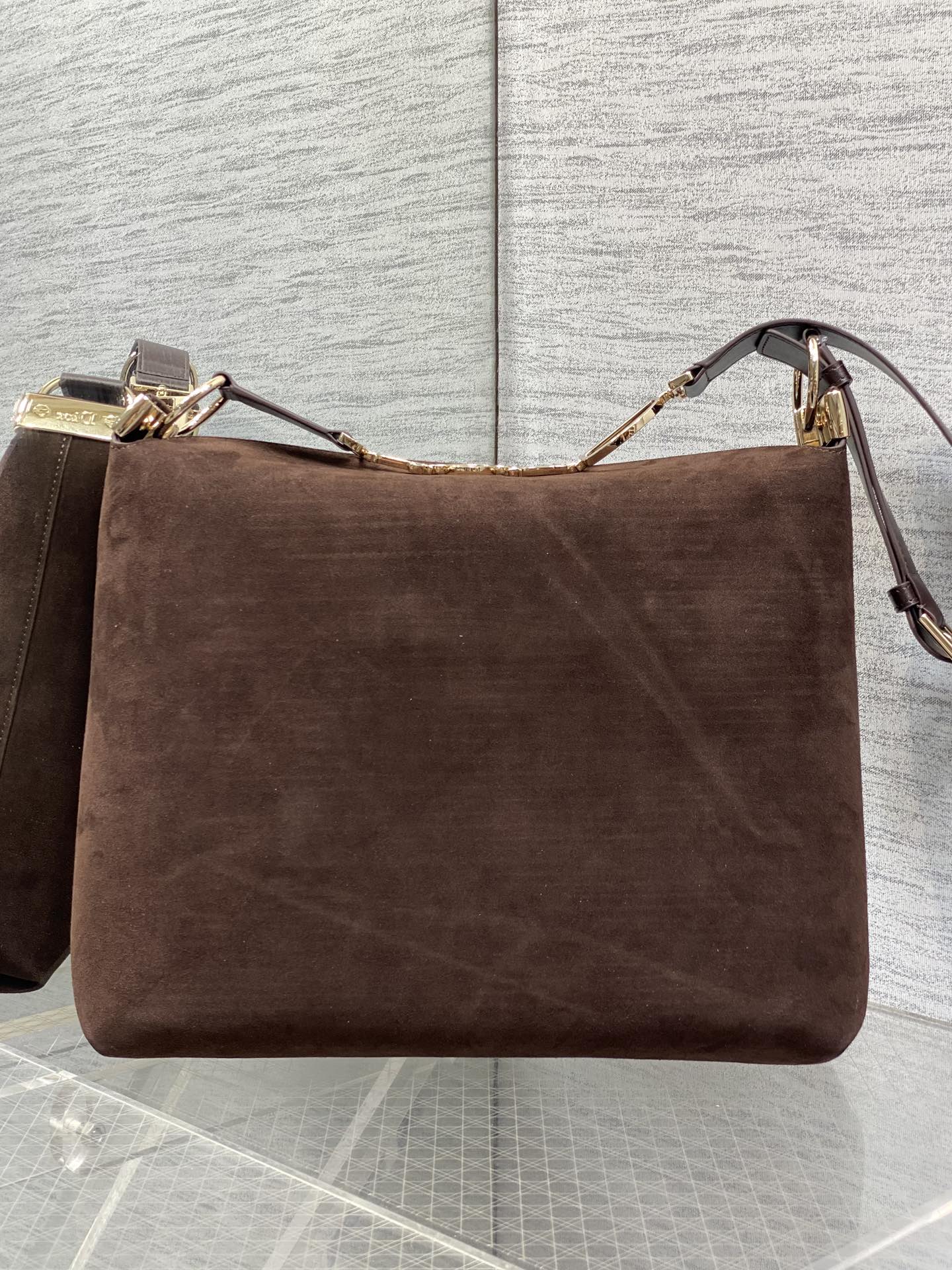 Dior Medium Diorly Bag Coffee Suede 286588