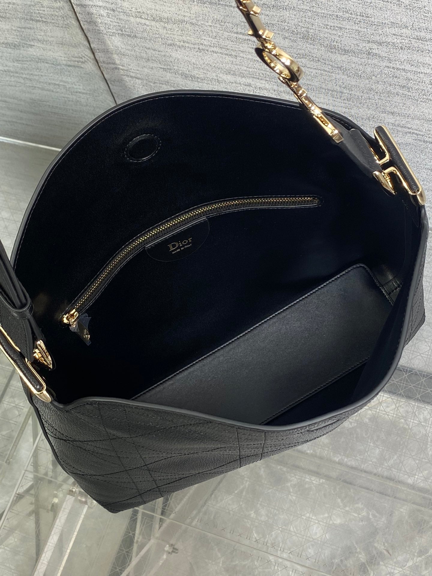 Dior Medium Diorly Bag Black Macrocannage Lambskin 286592
