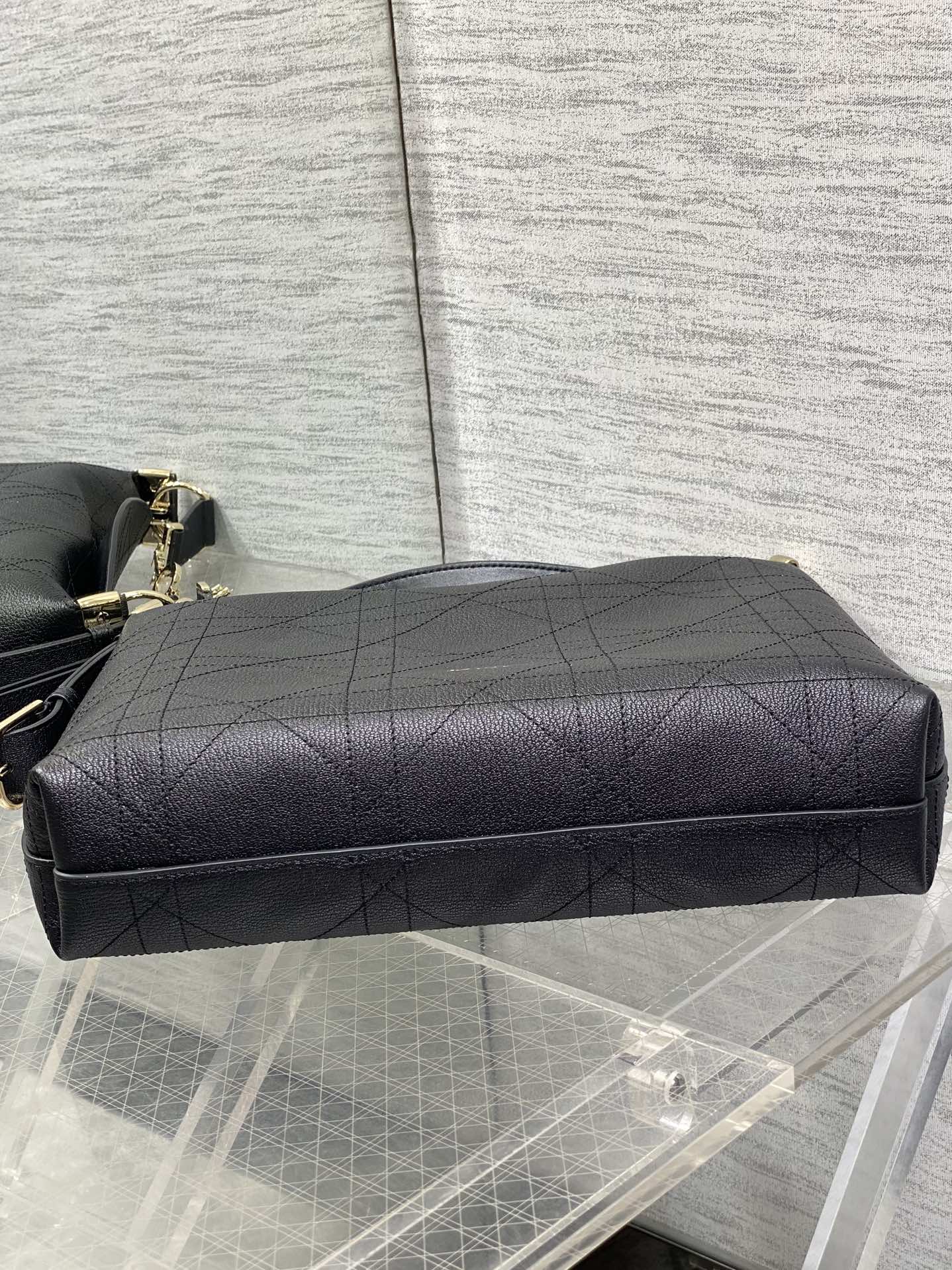 Dior Medium Diorly Bag Black Macrocannage Lambskin 286592