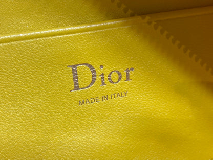CD Bow Pouch Yellow Lambskin 286625