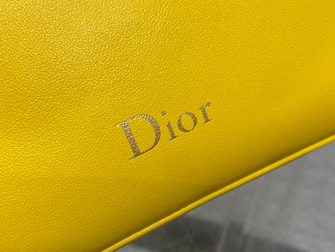 CD Bow Pouch Yellow Lambskin 286625