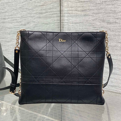 Dior Trianon Bag Black Macrocannage Lambskin 286594