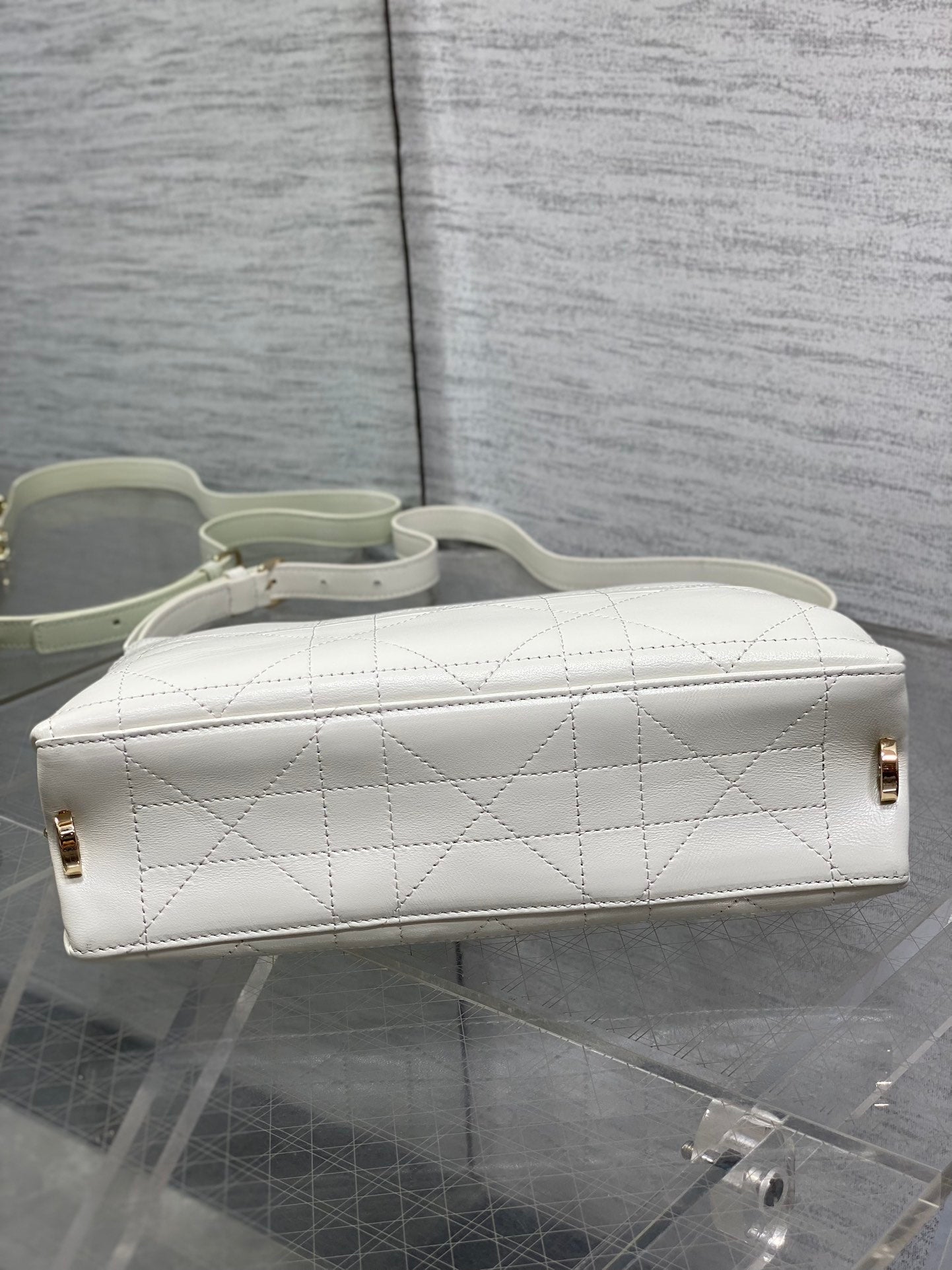 Dior Trianon Bag White Macrocannage Lambskin 286604