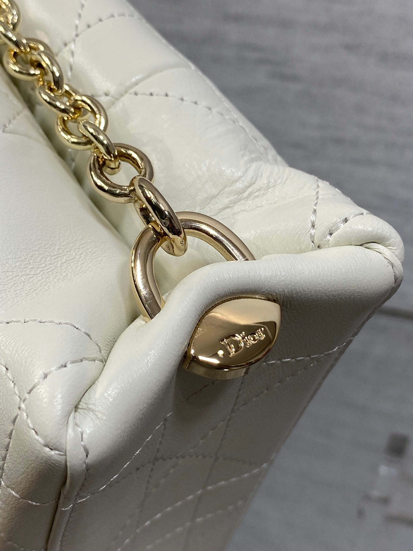 Dior Trianon Bag White Macrocannage Lambskin 286604