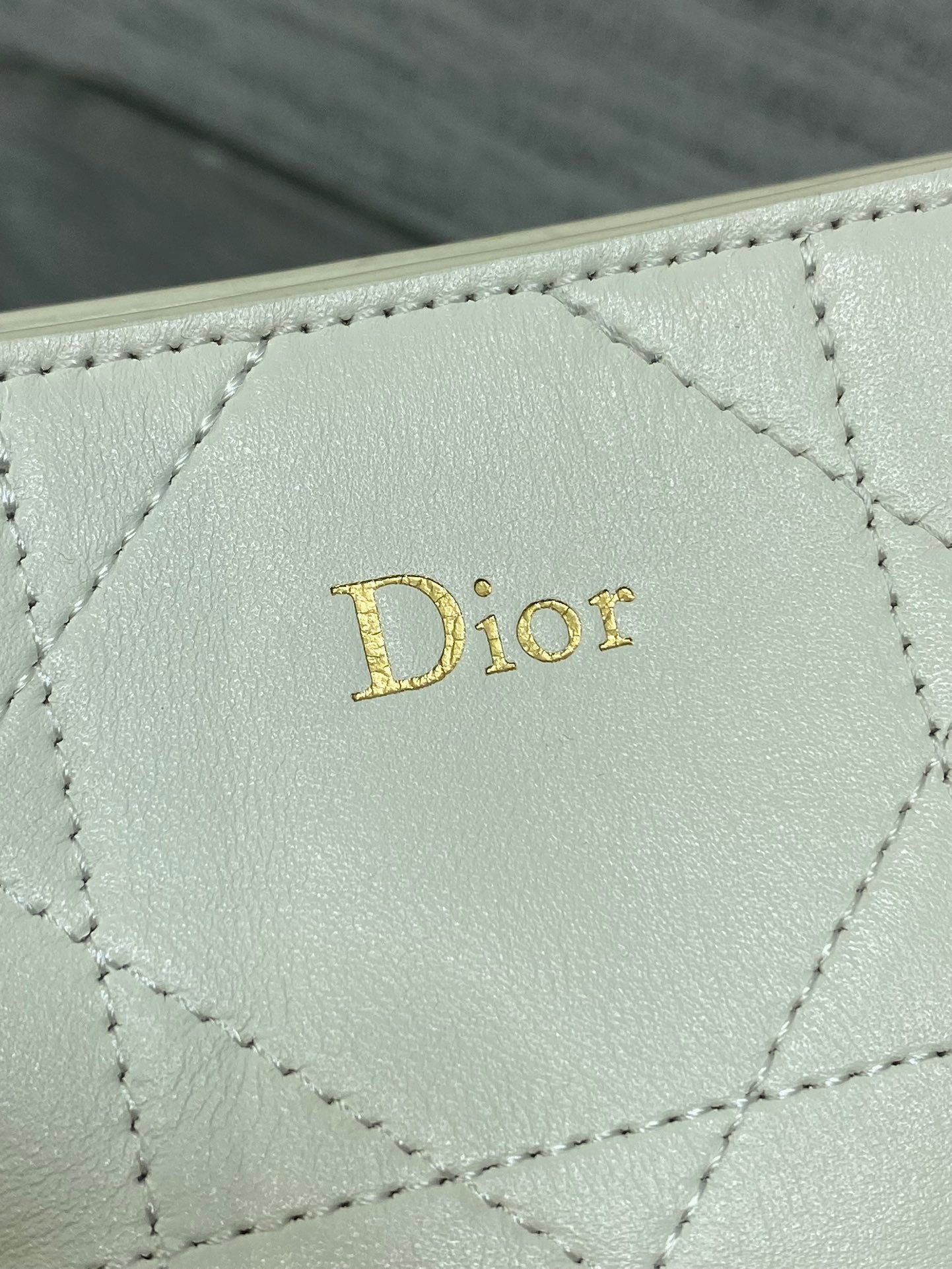 Dior Small Vertical Bag White Macrocannage Lambskin 286606