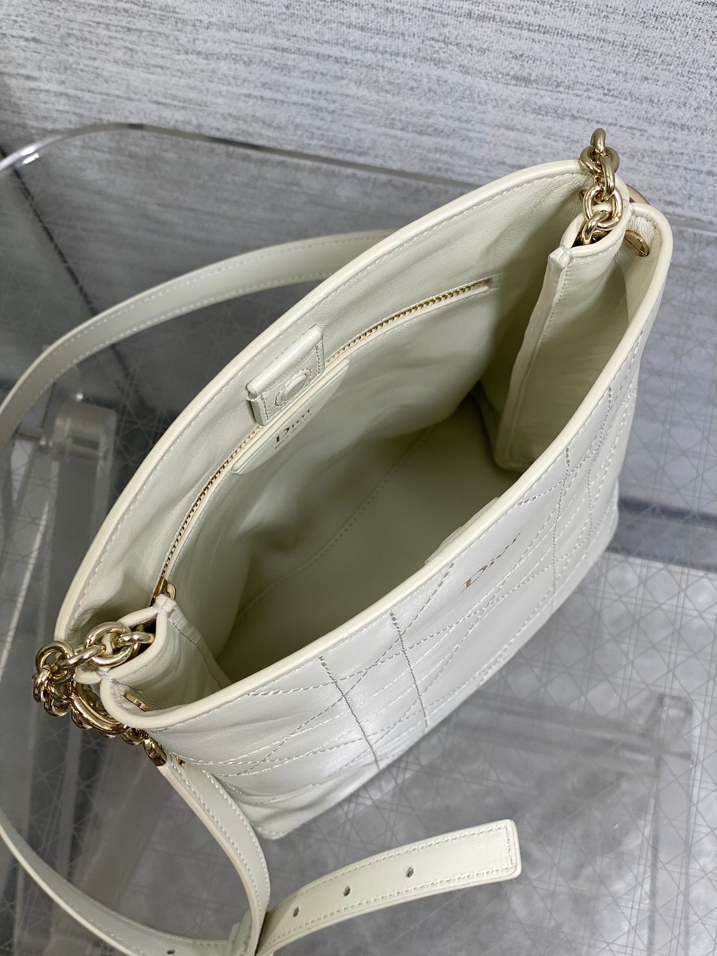 Dior 2026 Trianon Bag 21cm White Lambskin 286606