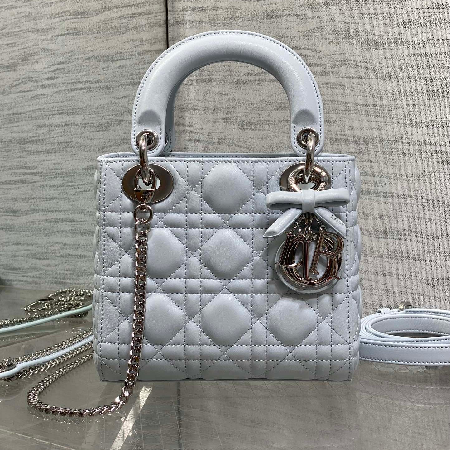 Dior 2026 Mini Lady Dior Bag Glacier BlueLambskin 286619